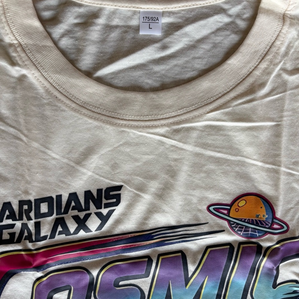 Walt Disney World Guardians of the Galaxy Cosmic Rewind T-shirt Ivory Large NEW! - Picture 6 of 6